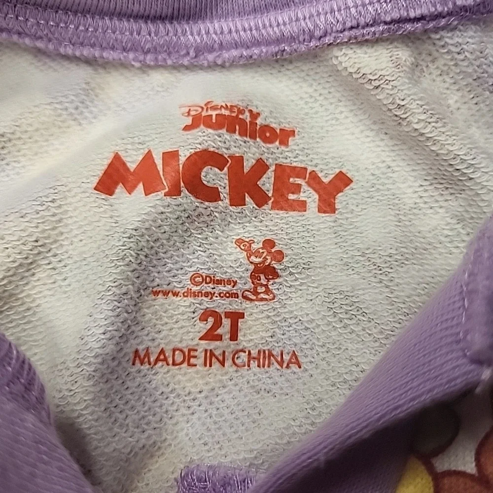 DISNEY Jr Mickey Disney Collection Dress Hidden Floral‎ Mickey Purple Collar 2T